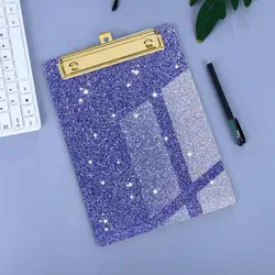 1 adet 15*10cm akrilik panoya Memo Pad klip kurulu gevşek yaprak dizüstü dosya yazma kelepçeleri kağıt tutucu ofis okul malzemeleri