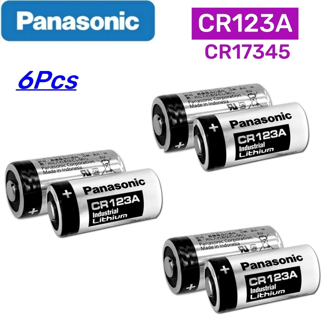 6 قطعة باناسونيك الأصلي 123 ليثيوم 3 فولت Arlo بطارية الكاميرا CR123A CR17345 DL123A EL123A 123A