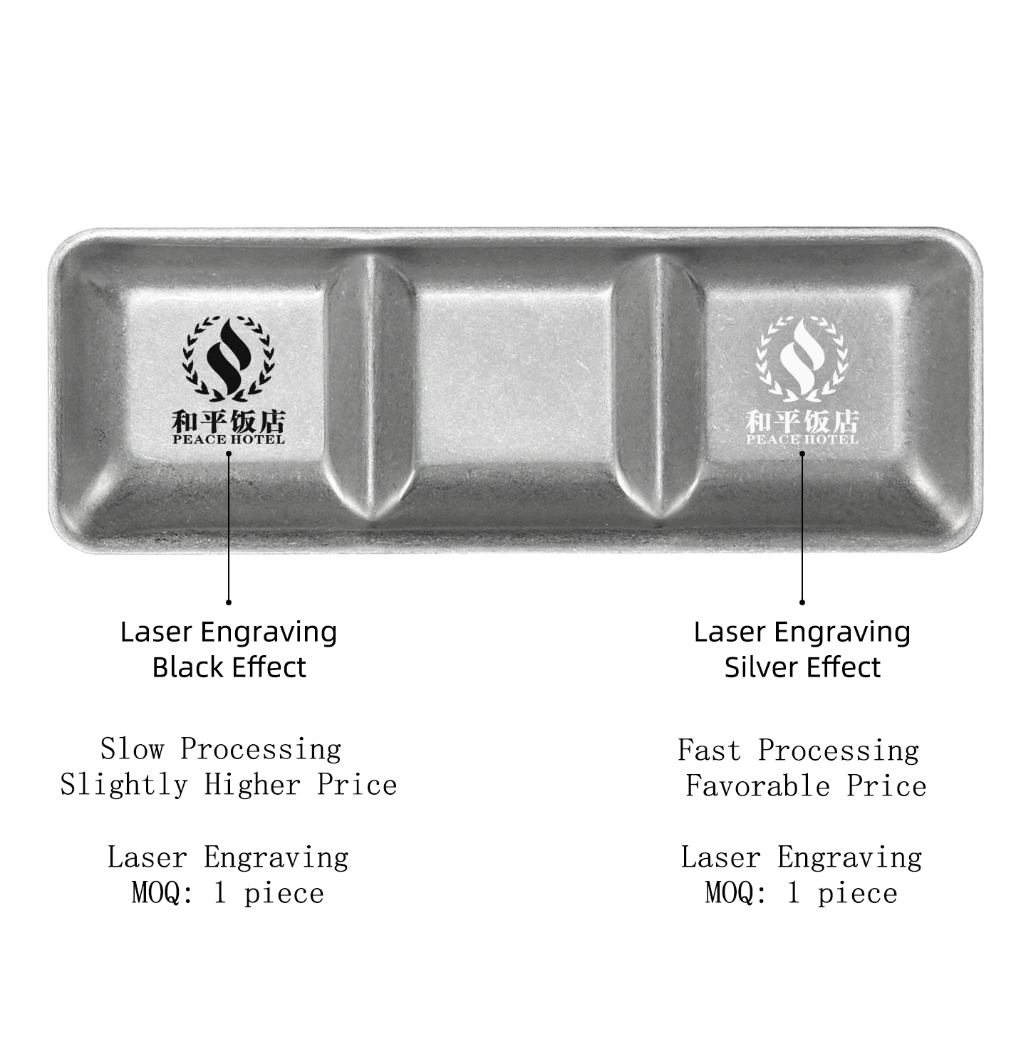 304 Edelstahl Fleischsaucen-Schale mit individuellem LOGO, Gewürzplatte, Gewürzschale, Pfefferplatte, 3-fach unterteilt, koreanischer BBQ-Stil – Detail 5