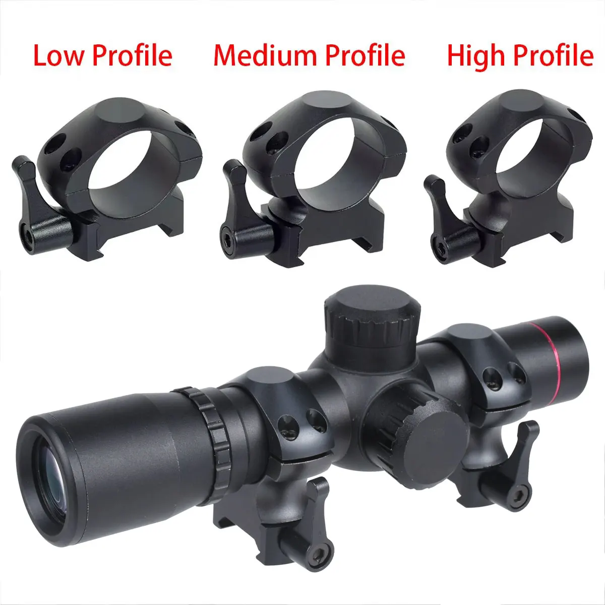 

Steel QD Scope Mount 20mm Picatinny Rail Low/Medium/High Profile Optics Riflescope 25.4mm 30mm Hydra Riser Hunting Tactical