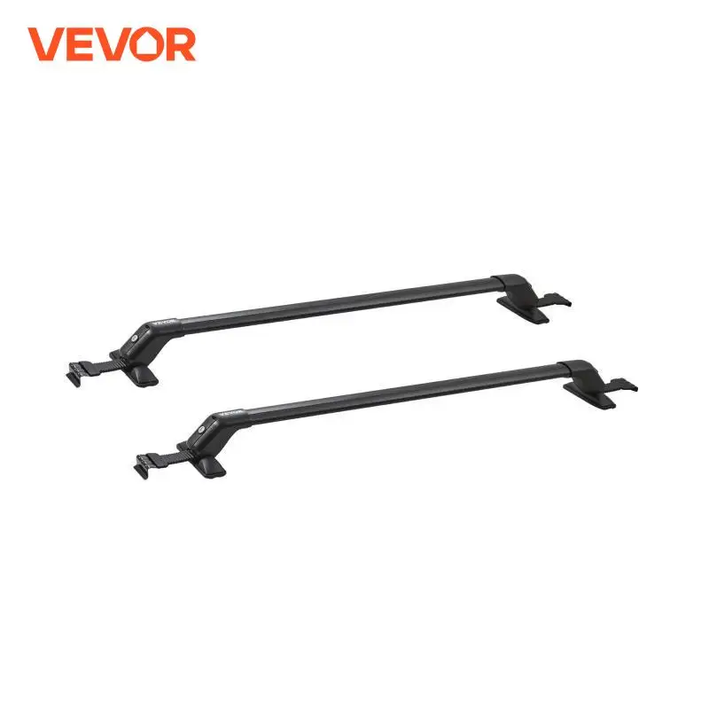 VEVOR Barre transversale de toit universelle, 70 kg, barre supérieure de voiture en aluminium épais, adaptée au toit sans rail latéral, barre transversale de toit nu réglable avec serrure, pour SUV