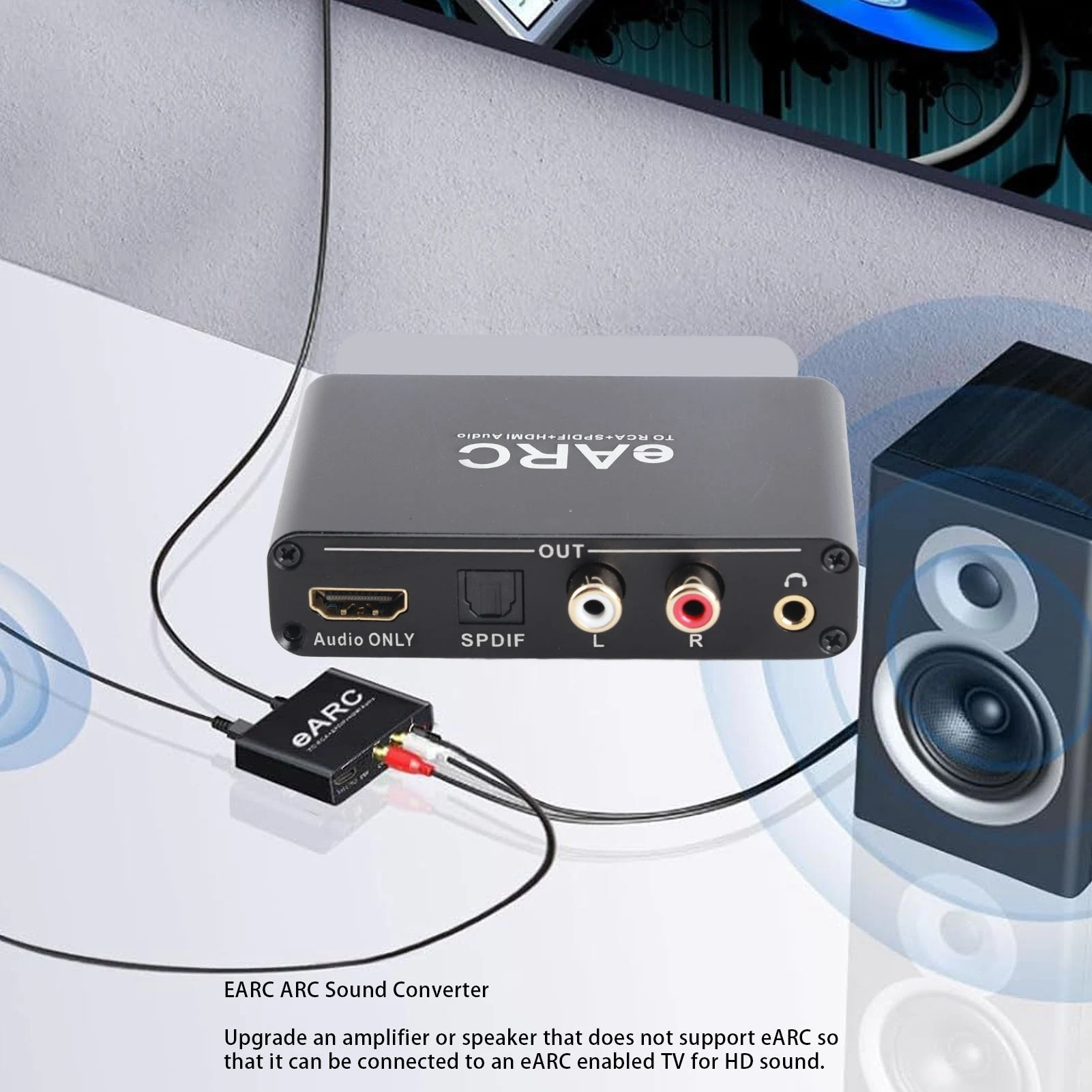 EARC قوس مستخرج صوت HD واجهة الوسائط المتعددة البصرية 3.5 مللي متر الناتج HD الوسائط المتعددة قوس محول ل HDTV المتكلم مكبر للصوت #3