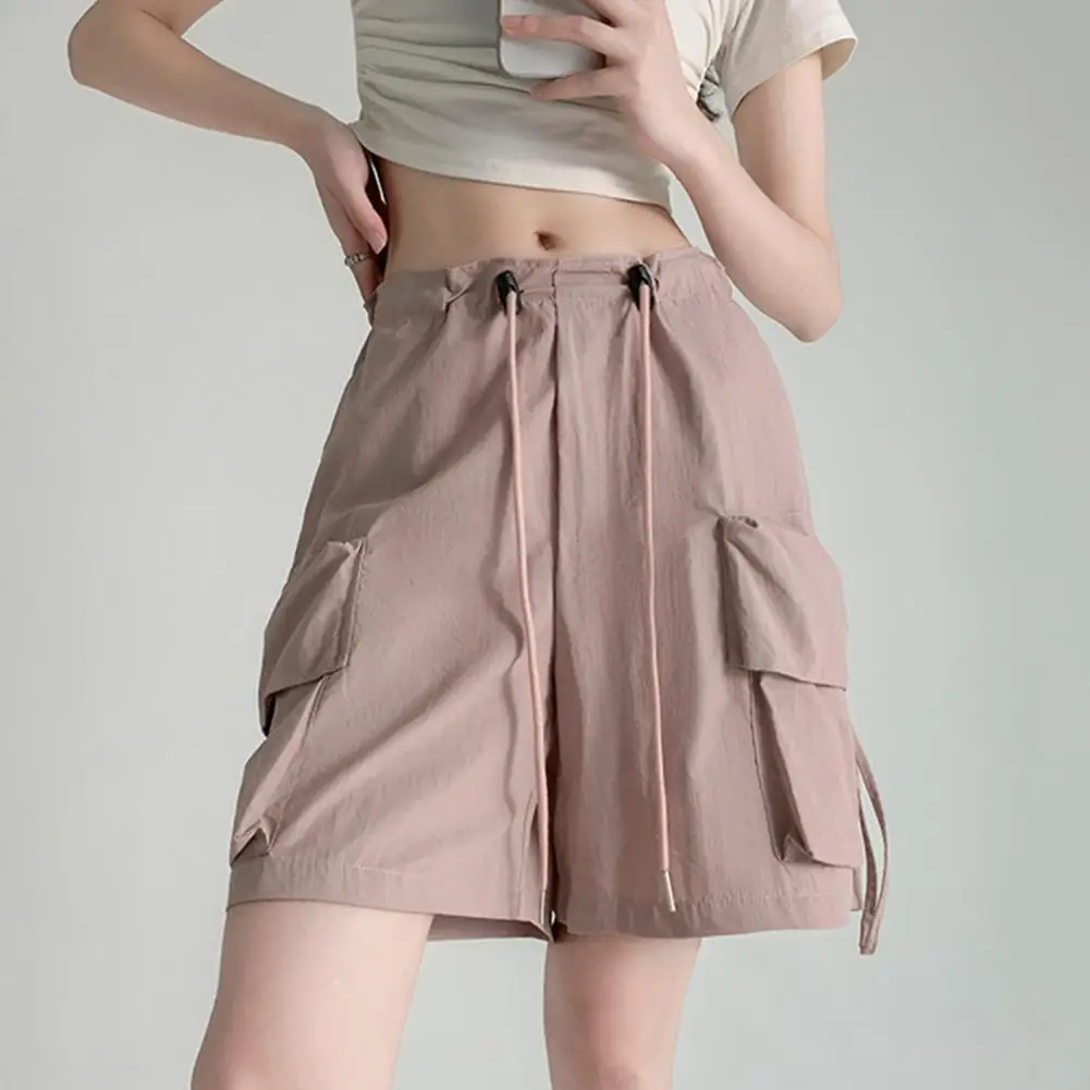 Summer Knee Length Cargo Shorts Women 2024 Bf Harajuku Wide Leg Shorts Woman Streetwear Pockets Baggy Short Pants Female