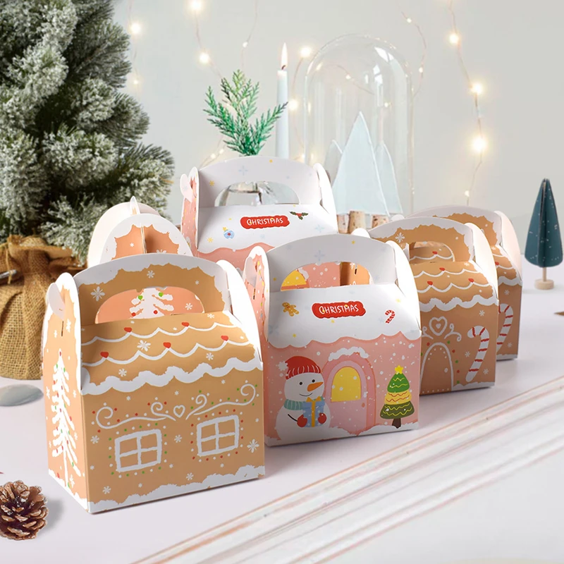 

6pcs Christmas Gift Box Candy Cookie Packaging Boxes Supplies 2024 Merry Christmas Party Decoration Navidad Noel New Year 2025