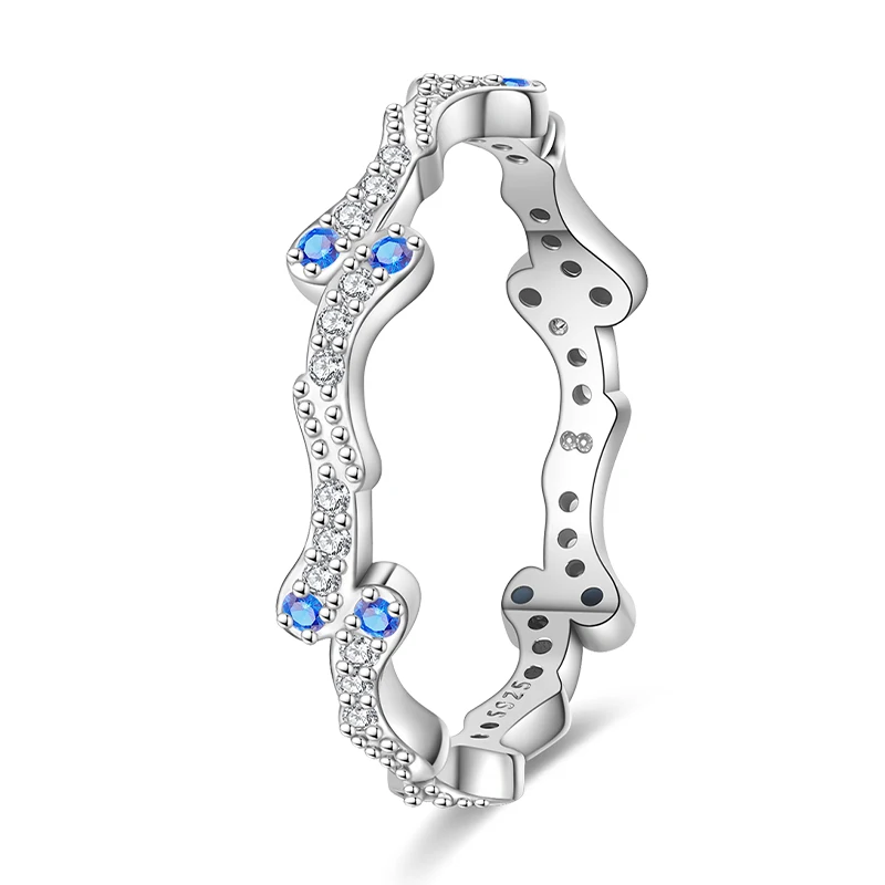 Women's Silver Star Cross Infinity Bow Zircon Ring