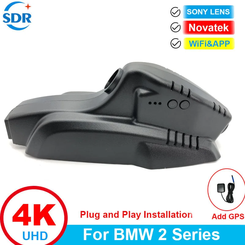 

4K Plug And Play Wifi Car DVR for BMW 218i 220i for BMW 2 Series F23 F22 F45 2016-2020 Front And Rear Dash Camera with GPS