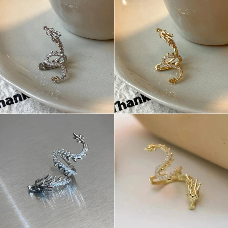 Simple Dragon Ear Cuff Accessory Stylish Ear Clips Studs Adornment for Parties