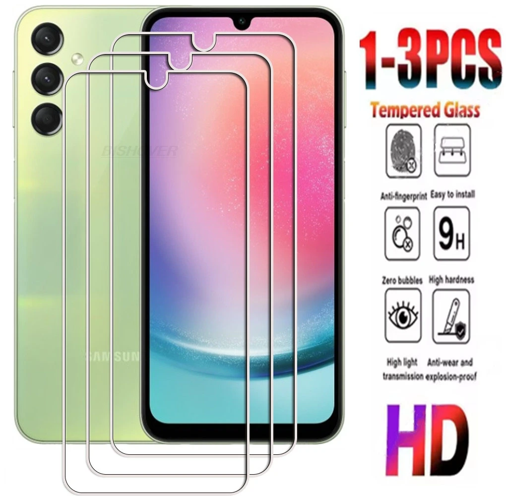 

1-3PCS 9H Tempered Glass For Samsung Galaxy A24 4G 6.5" GalaxyA24 SM-A245F A245M A245N Screen Protection Cover Film