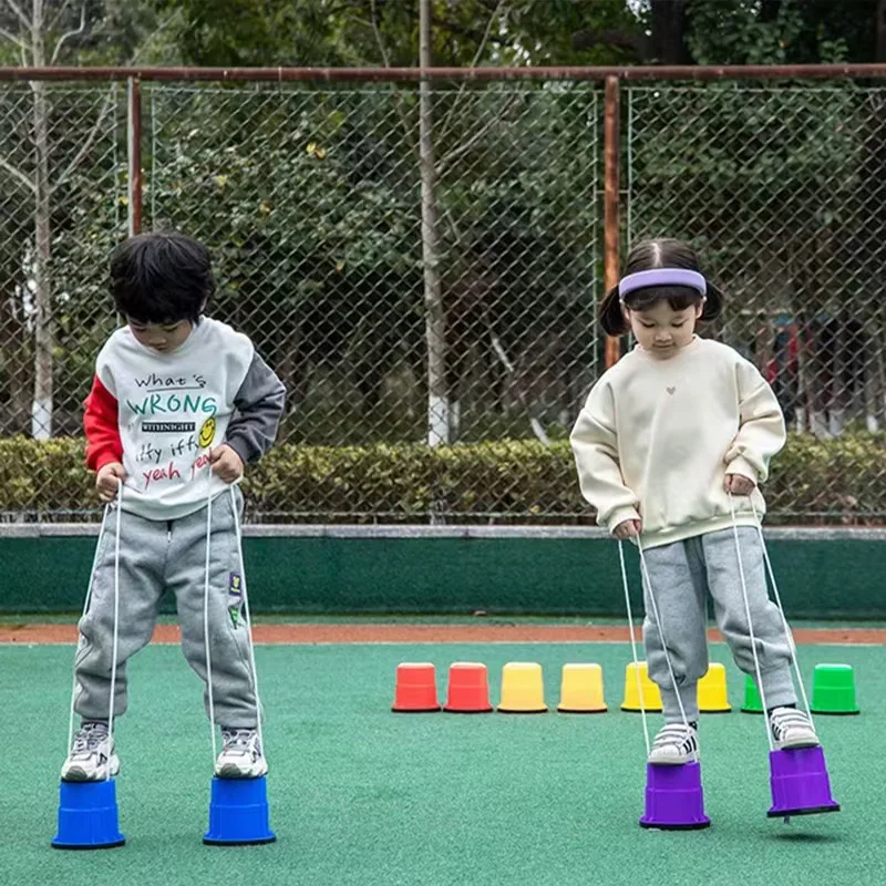 Non-Slip Walking Bucket Stilts For Kids Stepping Stone Improve Balance Ability Sensory Integration Training Equipment