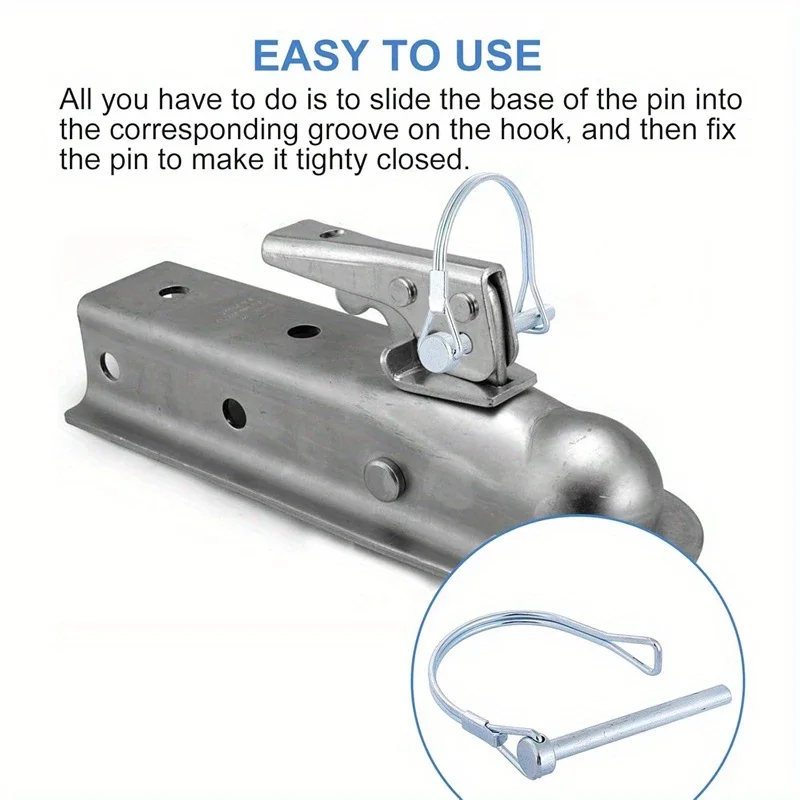 10 個 6*70 ミリメートルシャフトロックピン耳アーチ D 形状トレーラーシャフトロックピン安全カプラーピン車ボート/ファームトレーラーアーチ用