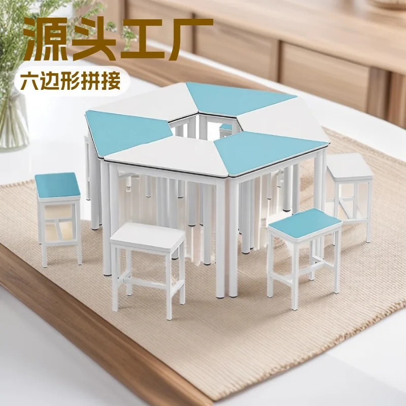 @Smart classroom training tutoring class  stool hexagonal splicing  Ulis  multi-functional  table