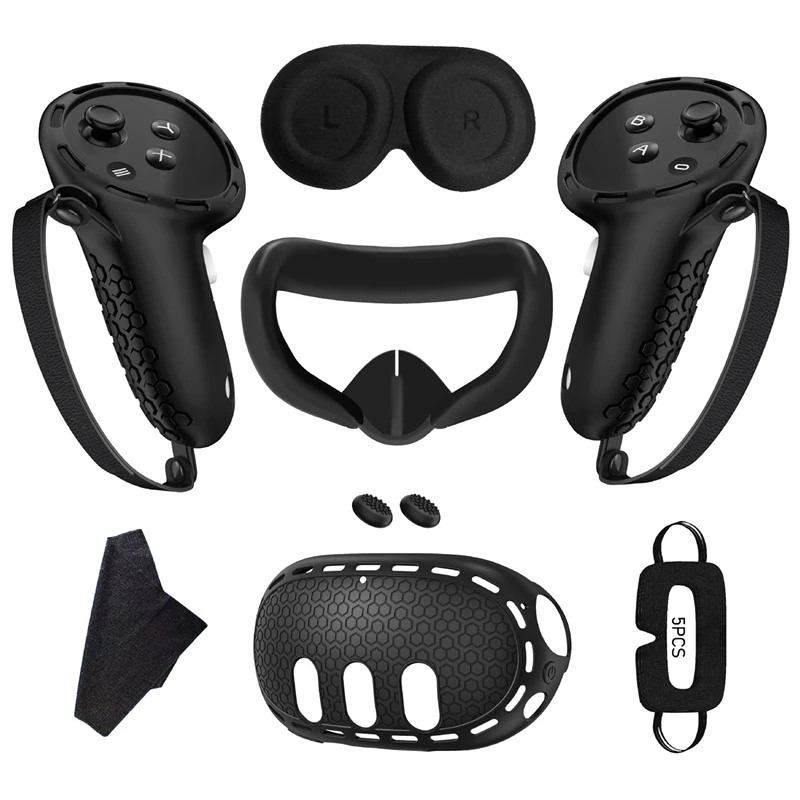 Silicone Protective Cover Shell Case For Meta Quest 3 VR Headset Head Face Cover Eye Pad Handle Grip Button Cap Easy To Use