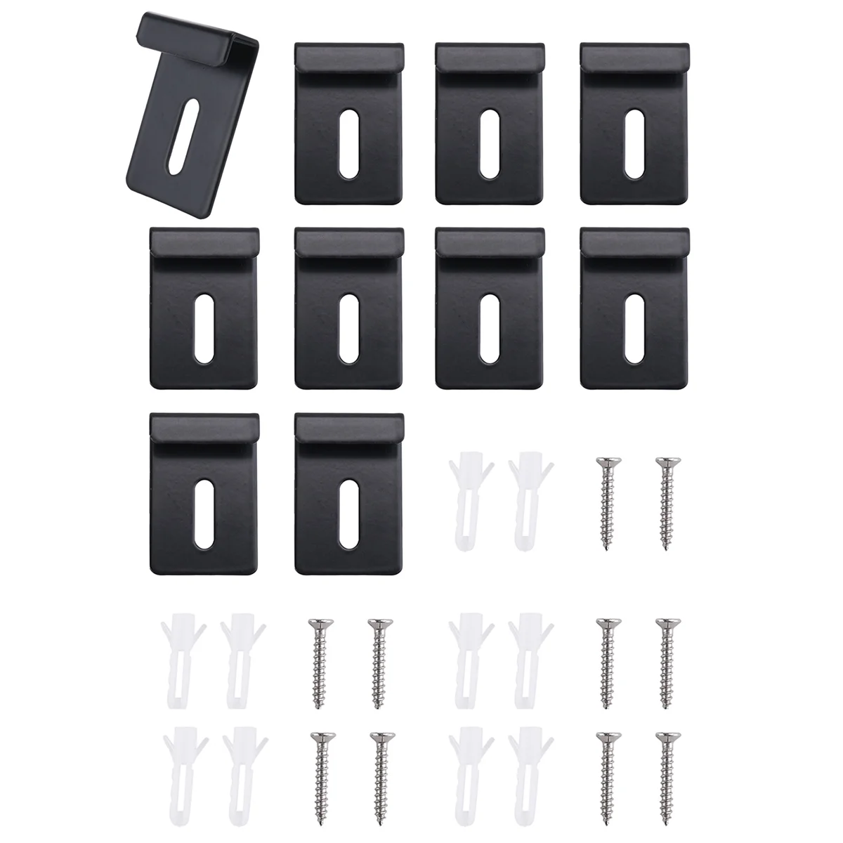 10Pcs Metal Mirror Clips Wide Channel Mirror Hanger Clip Kit Large Heavy Retainer Clips for Mirrors with Screw Clips