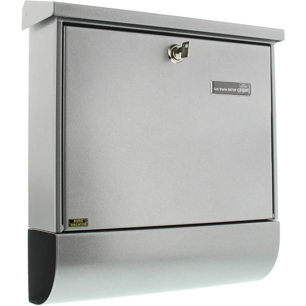 

Set Vario 86720 Si Steel Mailbox Set with Integrated Newspaper Box