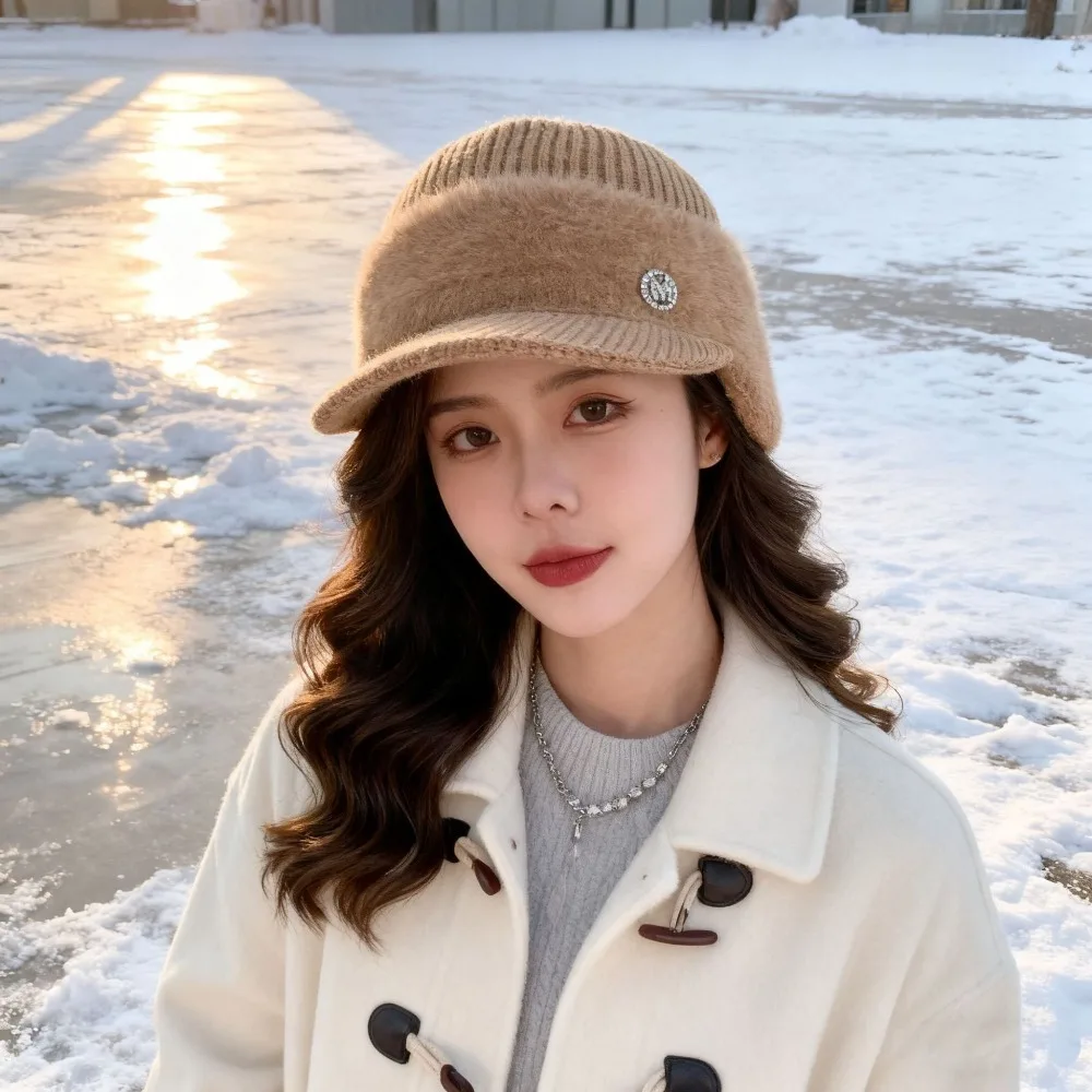 Fashion Warm Winter Hat Windproof Soft Baseball Cap Thickened Coldproof Empty Top Cap for Women