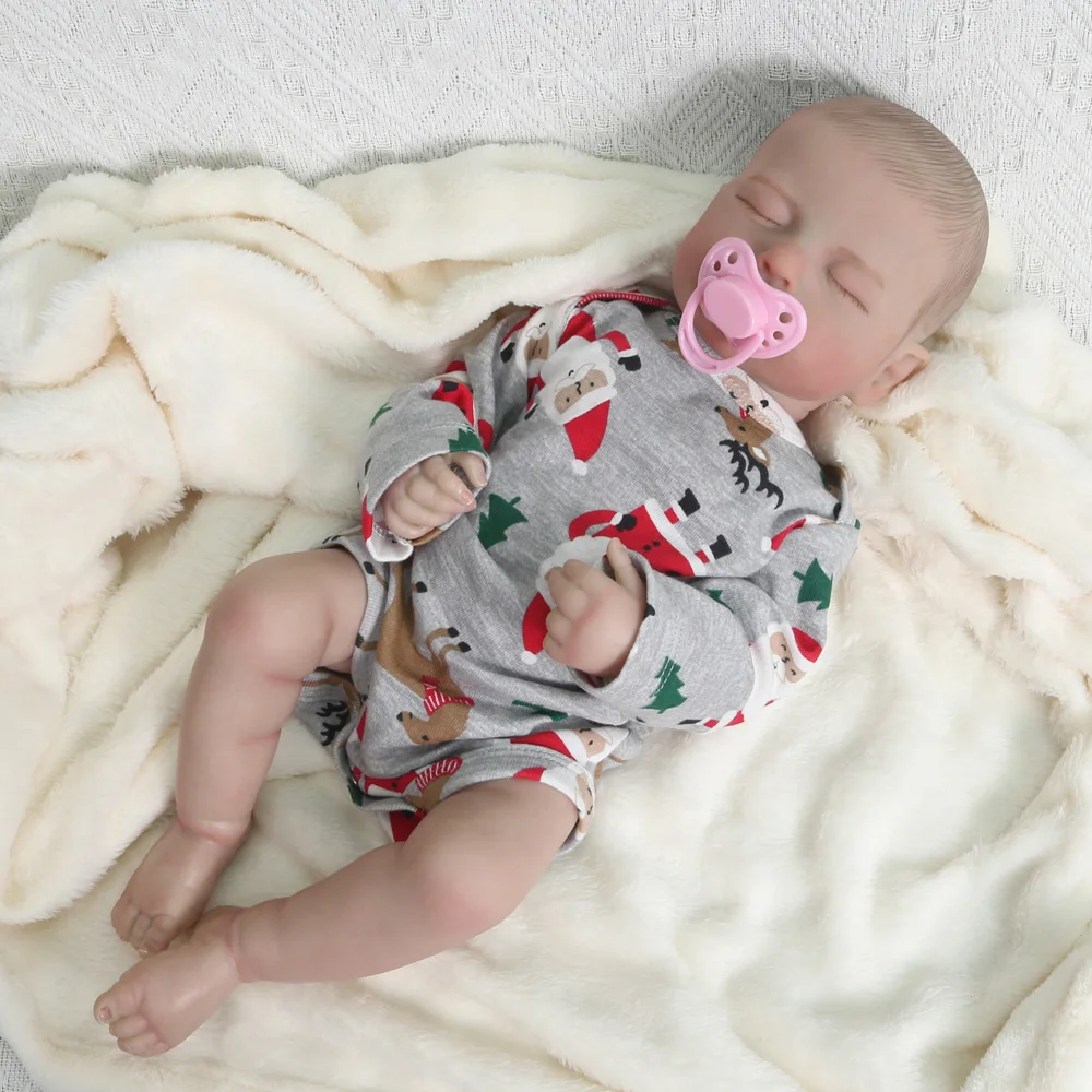 19-Inch Reborn Baby Dolls Girl Realistic Full Body Vinyl Sleeping Baby Doll Real Life Ideal Xmas Gift For 3+ Kids