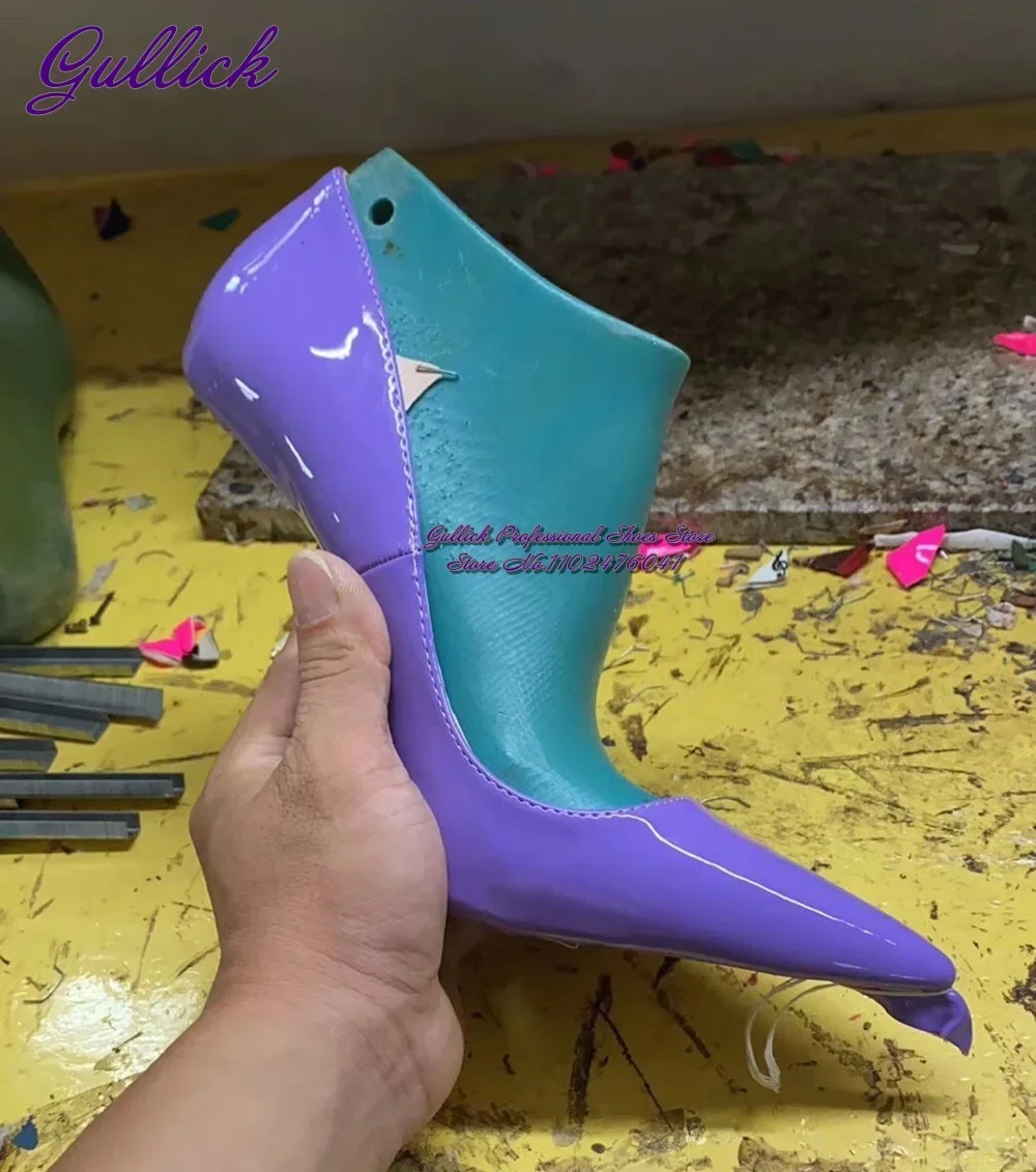 Women high quality patent leather high heel shoes 12cm 10cm 8cm slip-on shallow pumps pointy toe banquet pumps dropship