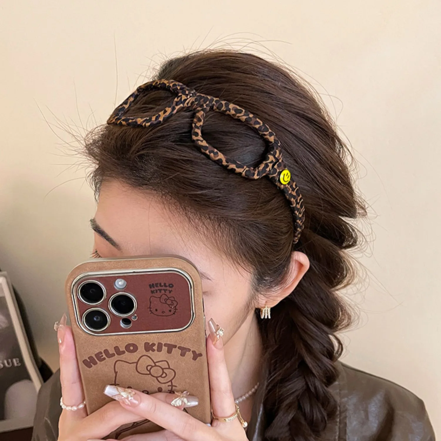 

2024 New High-end Leopard Print Eyeglass Frame Headbands for Women Go Out Travel Head Band Girl Hair Accessories for Women