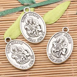 5pcs 24*18mm Tibetan Silver Color SAINT JOSEPH Design Charms EF2586 Charms for Jewelry Making