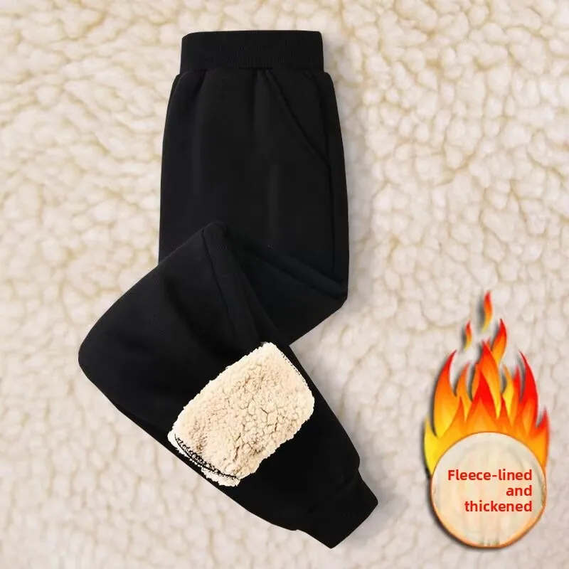 1 Stück Herbst-Winter Kinder Thermo-Sporthose, Teenager Fleece-gefütterte Freizeithose, Kinder Fleece-Hose 110cm-170cm – Detail 6