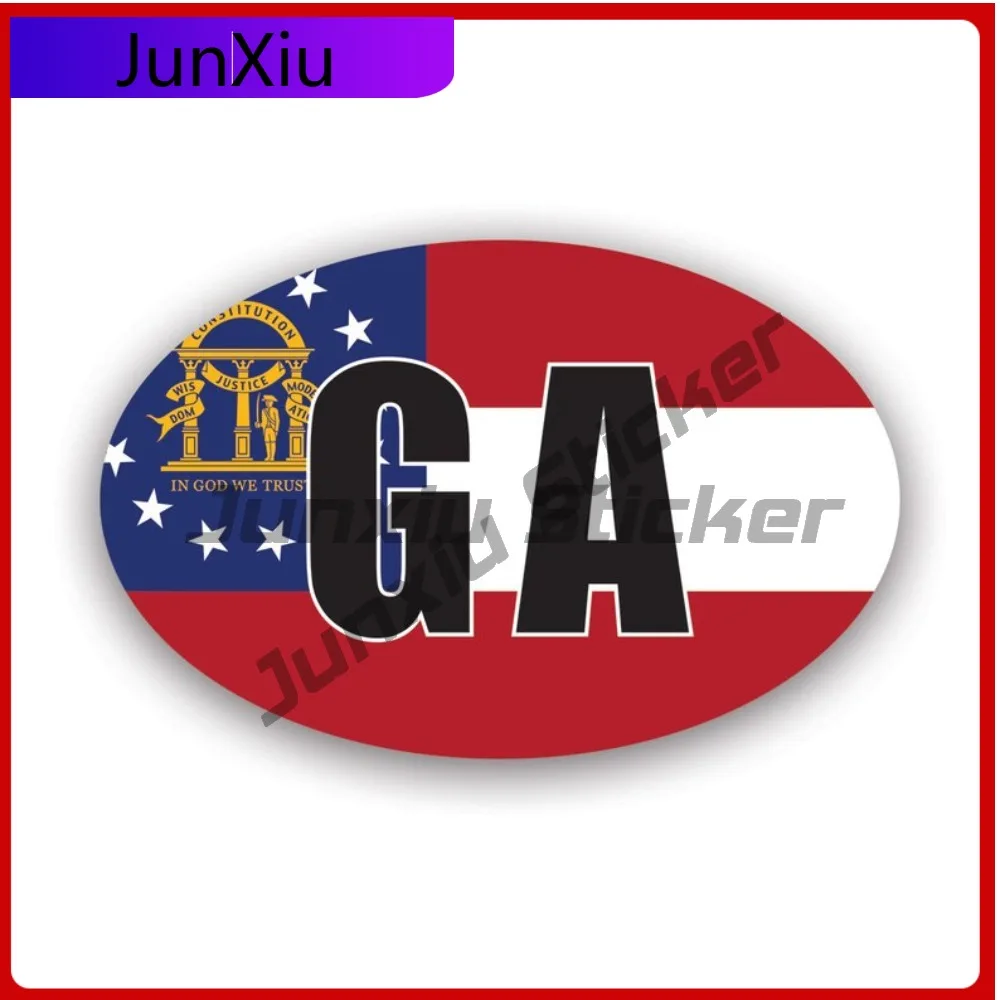 

Georgia Flag Oval Fade Resistant Sun Resistant Funny For Truck Rear Windshield Car Body Easy To Remove No Residue Decor