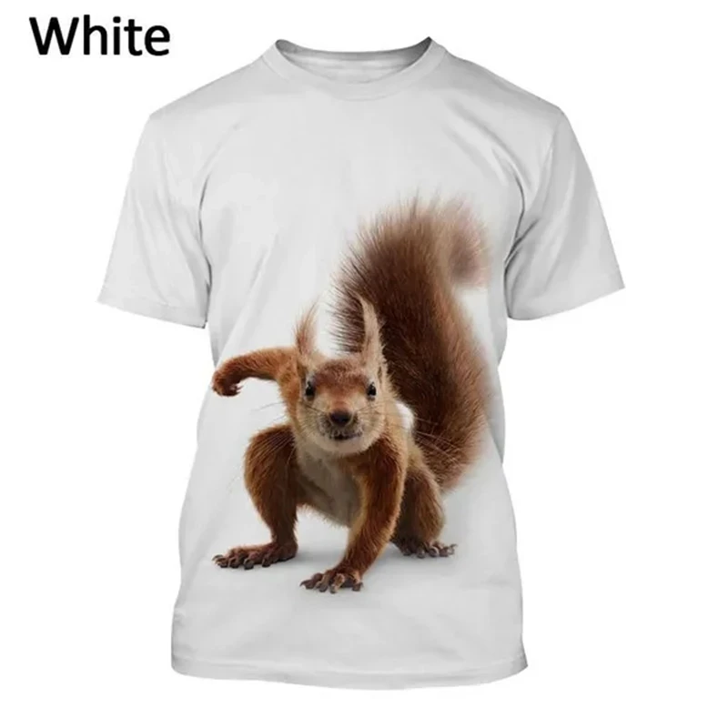 New Hot Sale Squirrel 3D Printed Cute Animal Graphic Funny T-Shirts Unisex Casual Fashion Short Sleeve T Shirts Streetwear Tops