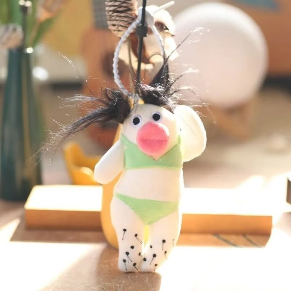Ugly Sausage Mouth Plush Doll Keychain Decoration Funny Abstract Doll Creative Design School Bag Hanging Chain Gift