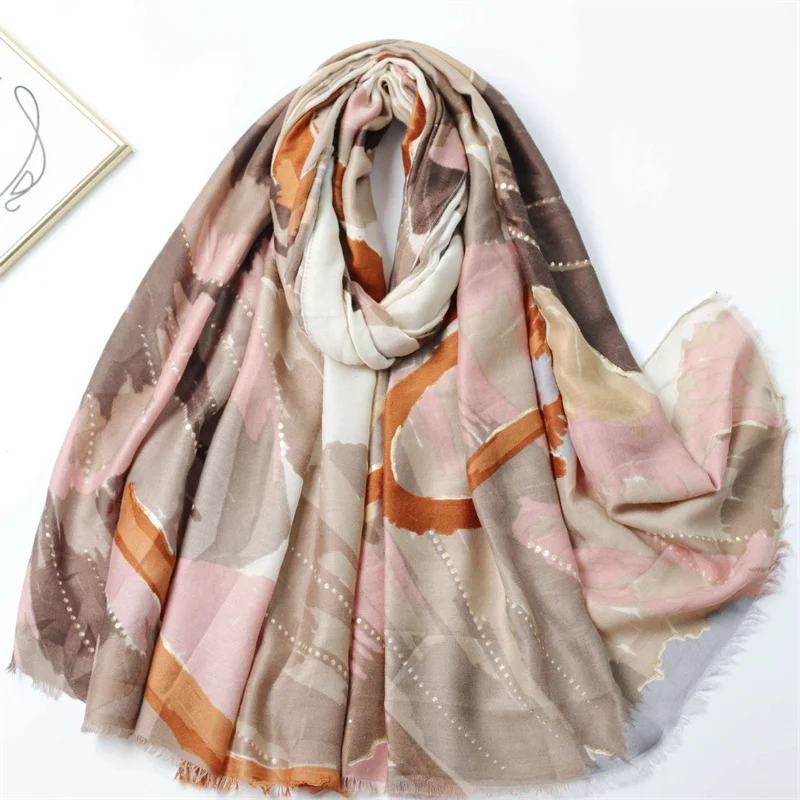 Women Winter Thick Viscose Cotton Scarf Geometric Contrast Fringe Shawls And Wraps Pashmina Stole Bufandas Muslim Hijab Sjaal