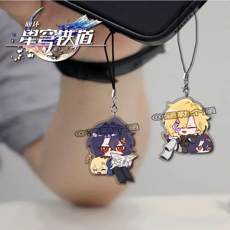 Honkai Star Rail Mobile Phone Lanyard Dr. Ratio Aventurine Acrylic Pendant Cute Straps Hanging Rope Phone Case Decor Game Goods