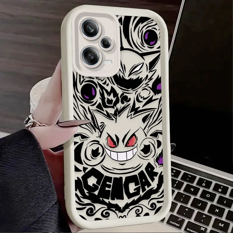 Luxury Pokemon Gengar Silicone Phone Case For Xiaomi POCO F6 X6 X5 X4 GT X3 NFC F3 F4 F5 M6 Pro 13T 12T 11T 13 12 11 Lite 5G NE