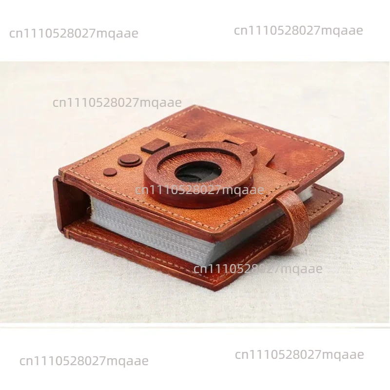 Handmade leather photo album original creative camera lens  photo Polaroid postcard commemorative storage album