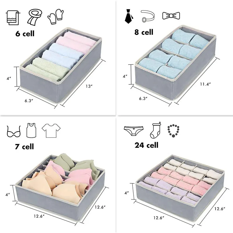 Foldable underwear bra drawer-type storage box fabric wardrobe drawer-type storage box clothing storage box underwear tie socks