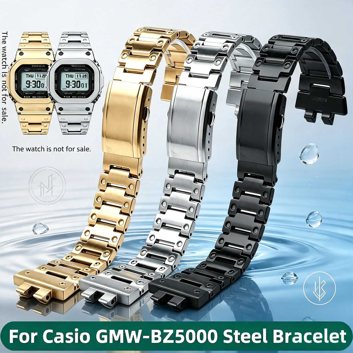 GMW-BZ5000 Metal Watch Bracelet For Casio G-SHOCK GMW-B5000 GM-B2100 Stainless Steel Watch Band GMWBZ500 B5000 Modified Chain