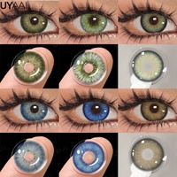 UYAAI-1Pair Fashion Big Lenses Colored Contact Lenses for Eyes Beauty Blue Eyes Lenses Natural Green Pupils Brown Grey Lens