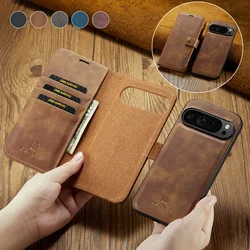 2 in 1 Detachable Cards Solt Wallet Leather Phone Case For Google Pixel 9 Pro XL 8A 7 7A 6 6A Magnetic Removable Bag Book Cover