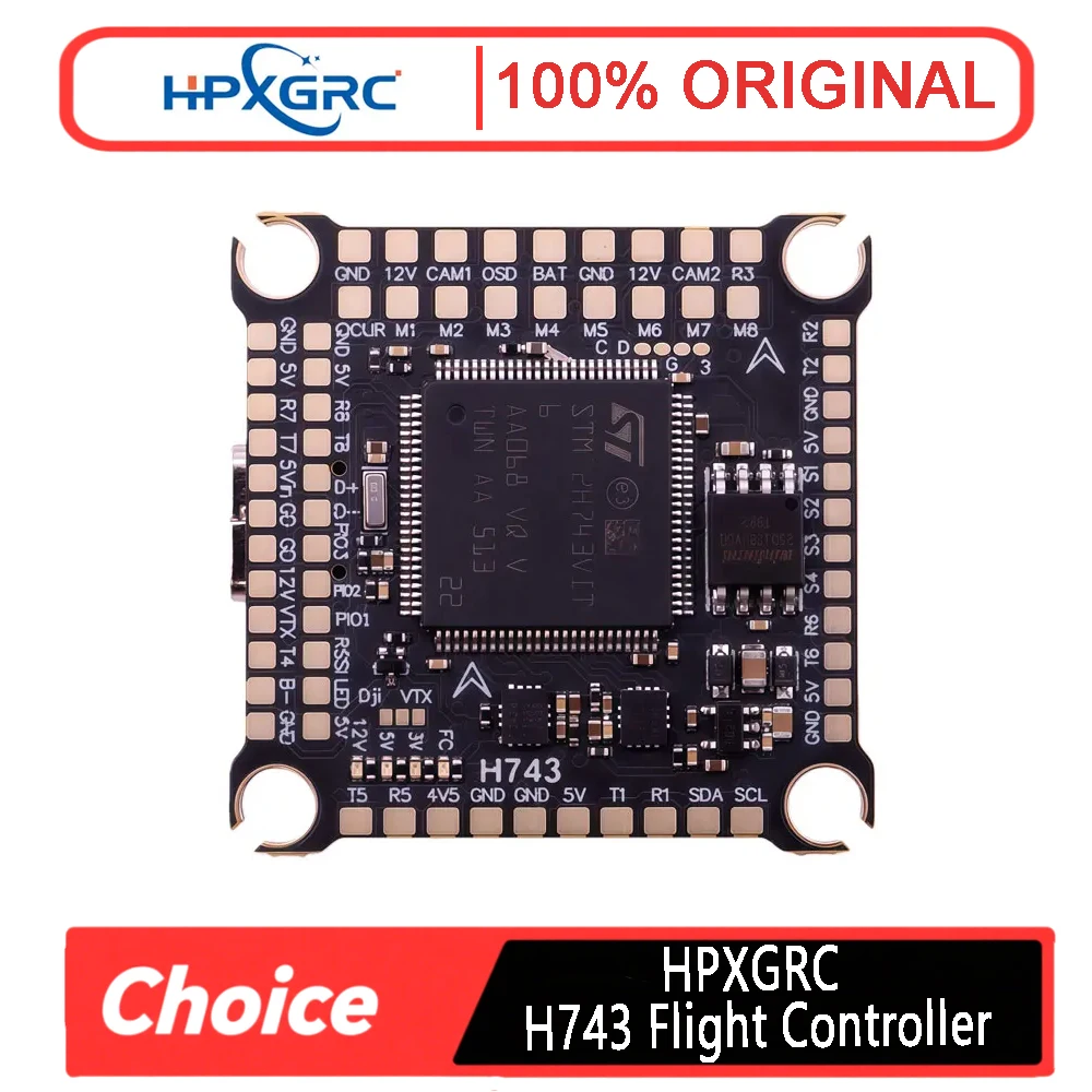 

HPXGRC H743 Flight Controller Dual ICM42688P Barometer 16MB Black Box Support BetaFlight Ardupilot FC 30.5*30.5mm for RC FPV Fre