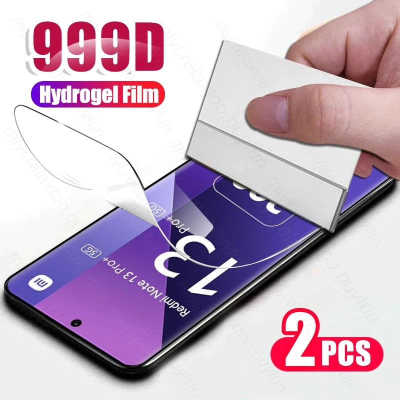 2PCS 999D Curved Soft Hydrogel FilmFor Xiaomi Redmi Note 13 Pro 5G 4G  Screen Protector Not Glass Redmy Note13 Pro Plus Pro+ 5G