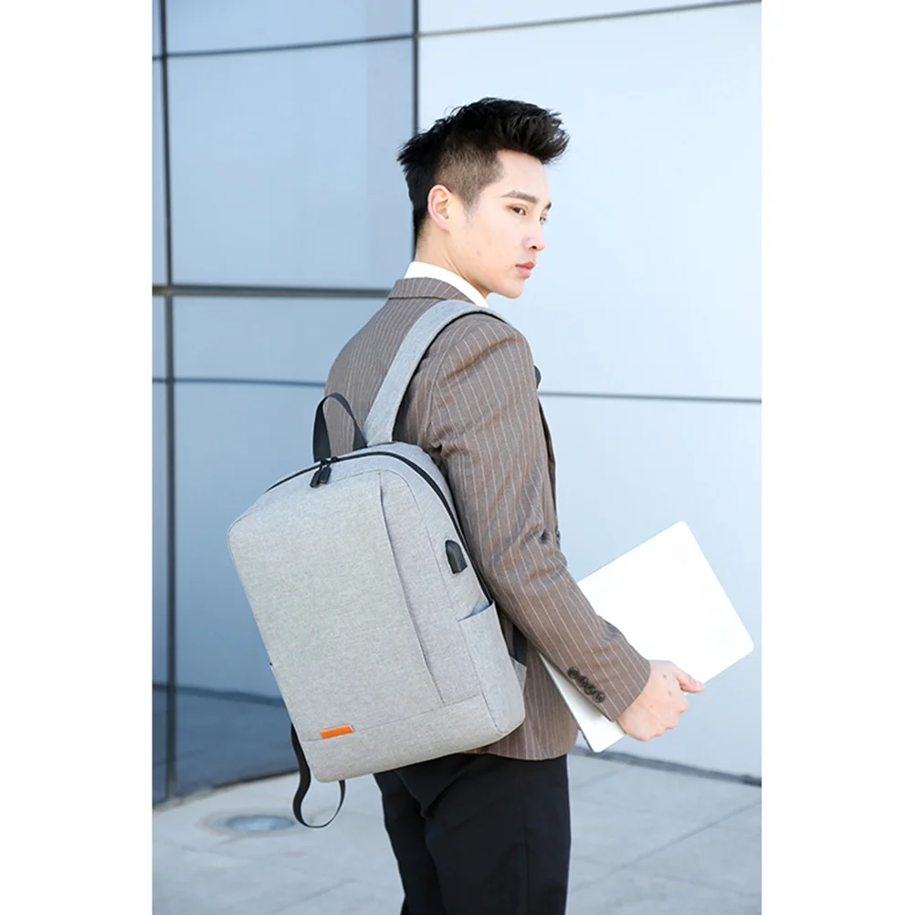 1Pcs USB Student Backpack Casual Schoolbag Large Capacity Unisex Laptop Bag Waterproof Oxford Cloth Daypack Adjustable Straps