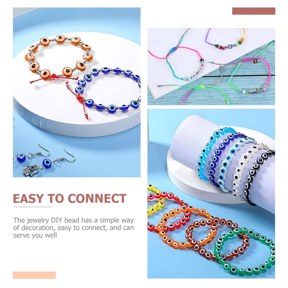 

1 коробка бусин от сглаза, смола, изготовление ювелирных изделий своими руками, ремесленные подвески для браслетов, ожерелья, подвески, брелоки, турецкий набор от сглаза