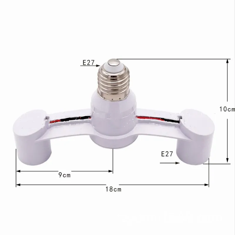 E27 naar 2 E27 conversiekop E27 lamphouder met schroefdraad Eén verdeeld in twee lamphouders LED-spaarlamplamphouders