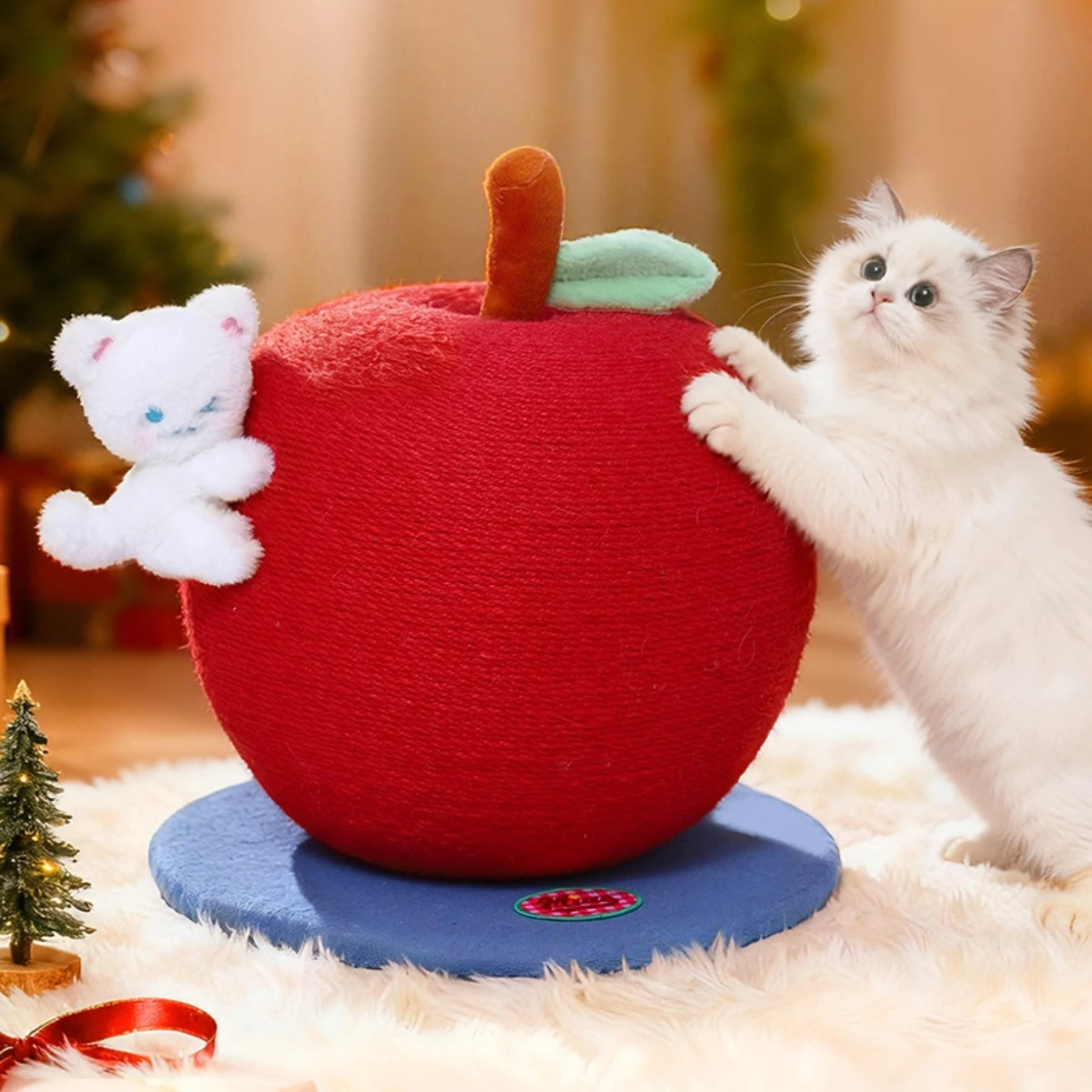 

Christmas Feline Tree Space-Saving Feline Scratching Post Apple Scratching Post Easy Assembly Pet Furniture Natural Look