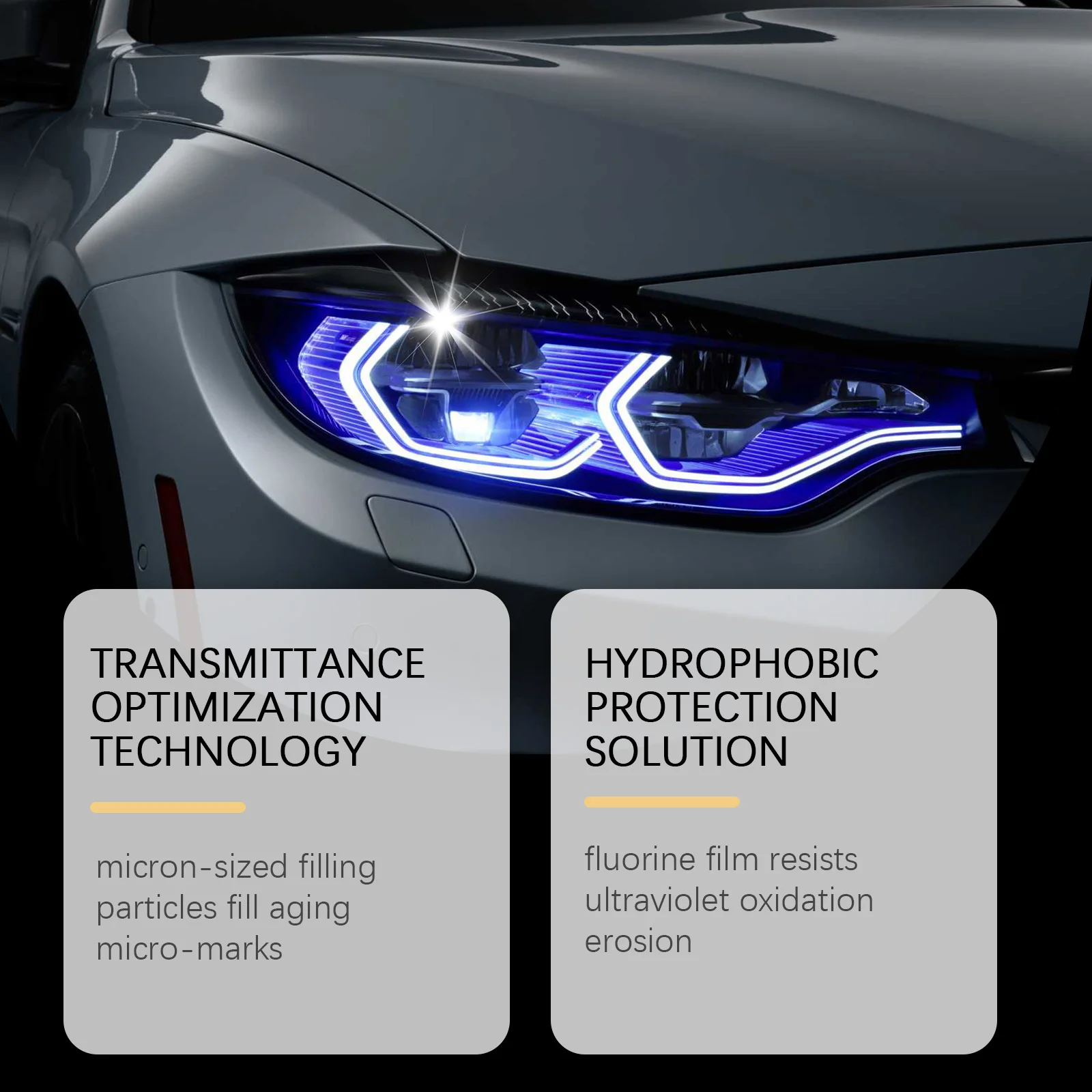 رذاذ Rayhong للعناية بمصباح السيارة الأمامي سعة 120 مل - معزز للشفافة ومقاوم للماء ومضاد للضباب - عاكس الضوء البلاستيكي/الزجاجي المتوافق #4