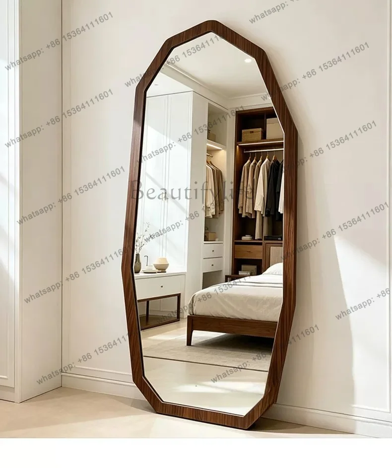 YJ French‑Style Irregular Floor‑Standing Full‑Length Mirror For Household Entryway Retail Dressing Space