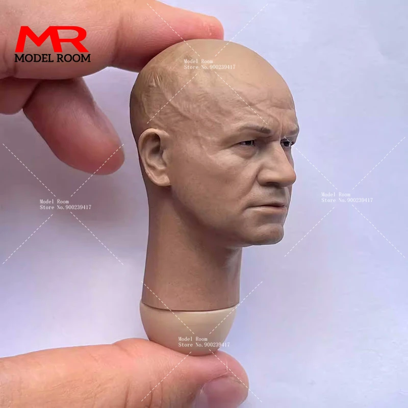 1/6 Scale Boba Temuera Morrison Head Sculpt Male Bald Head Carving Model Fit 12-inch Soldier Action Figure Body