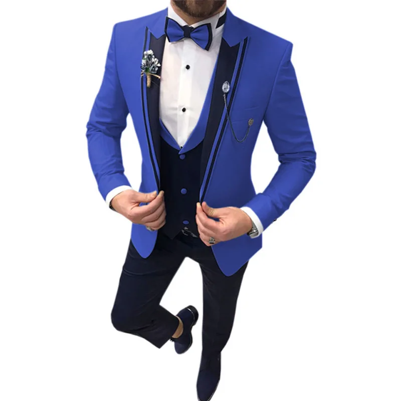 

Blazers Pants Vest 3 Pieces Sets / 2024 Fashion Men's Casual Boutique Business Suit Wedding Jacket Coat Trousers Waistcoat