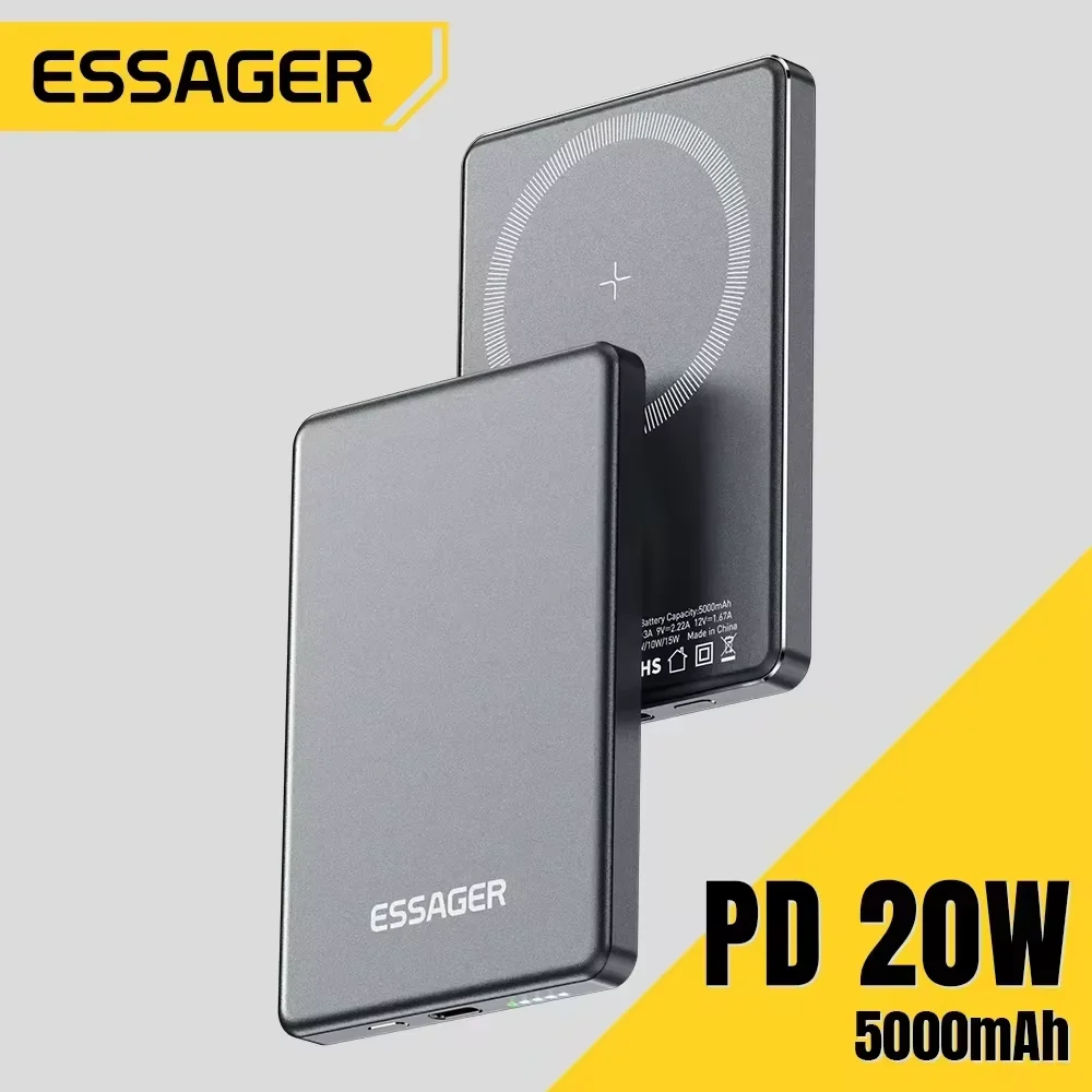 מטען נייד MagSafe אלחוטי דק Essager 5000mAh 20W