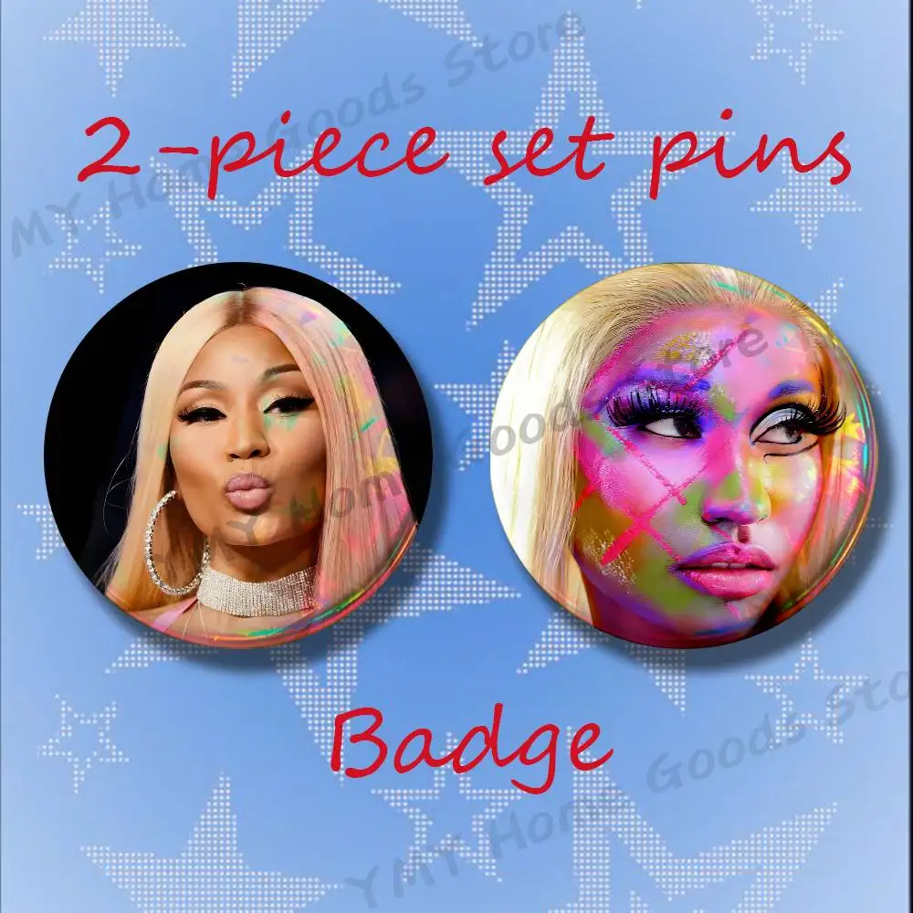 N-Nicki M-Minaj Queen of Rap 2-piece set Free Mix Backpack Clothes Jewelry Accessories Round Badge Collection Gifts