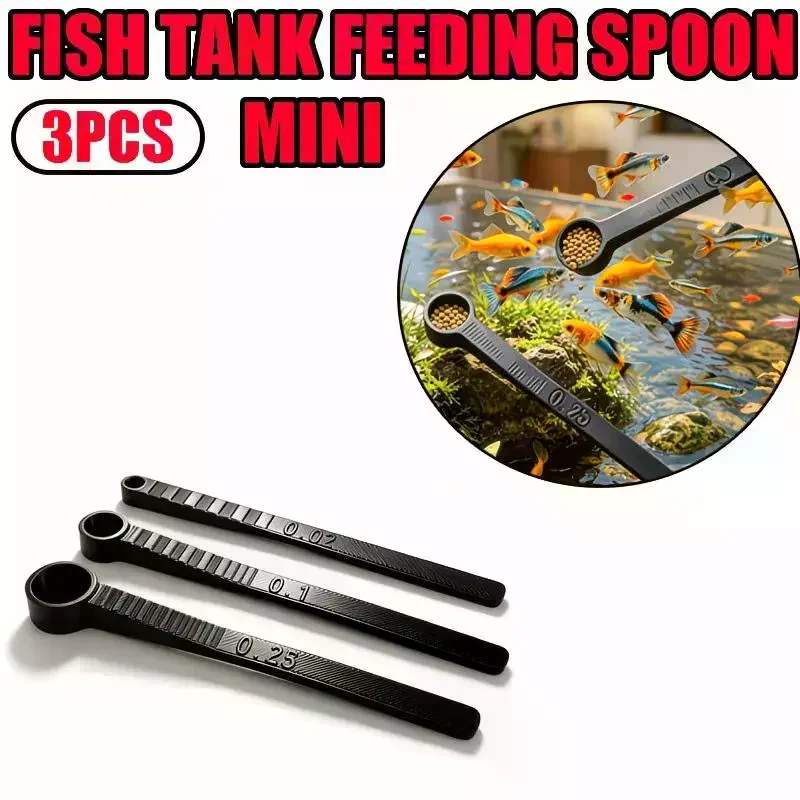 Aquarium Fish Feeding Spoons: 3Pcs Multi-Size Accurate Portion Control For Home Fish Tank