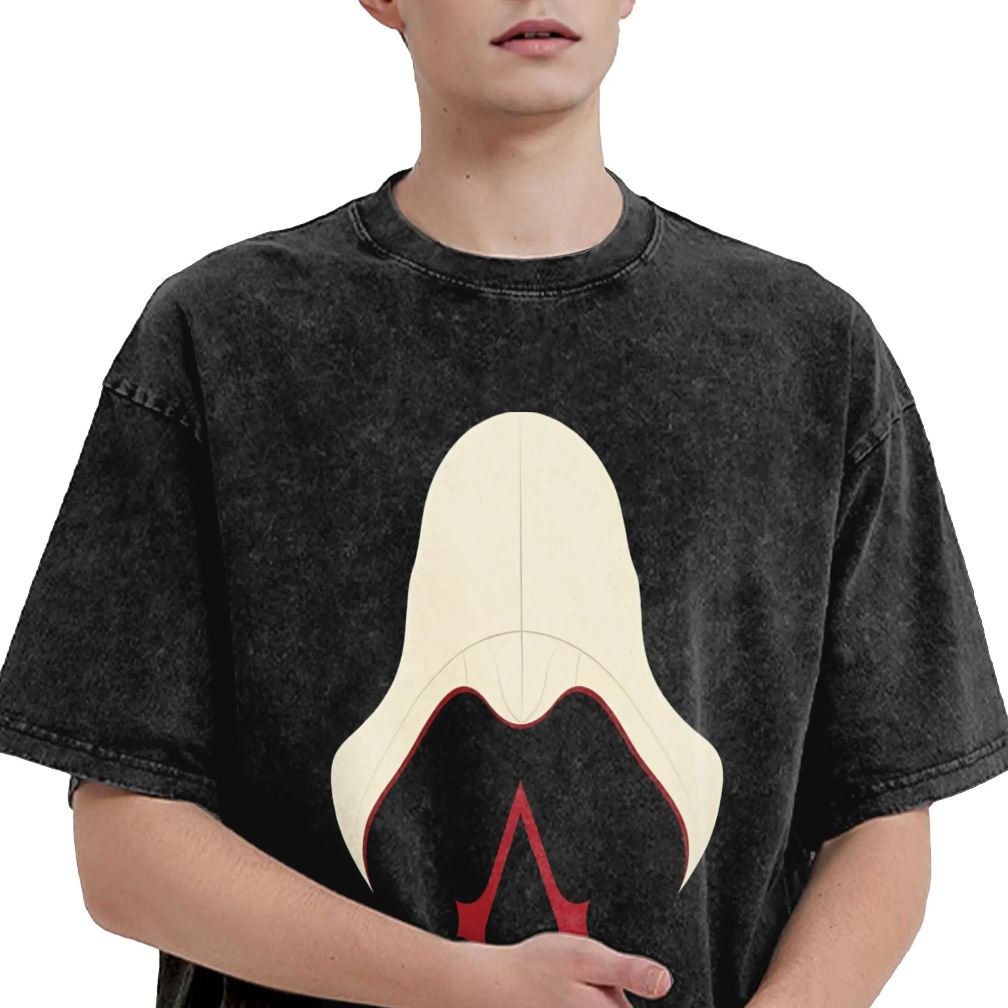 Assassines Creed Requiescat In Pace  Washed T Shirt Streetwear Hip Hop Vintage T-Shirts  Tees for Men Women Short Sleeve
