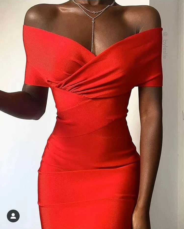 

New Elegant High Quality Women Bandage Dress Bodycon Sexy Off The Shoulder Rayon Club Dress Midi Celebrity Party Dress Vestido